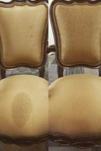 Upholstery Cleaning of fine fabric on Chair Seat 